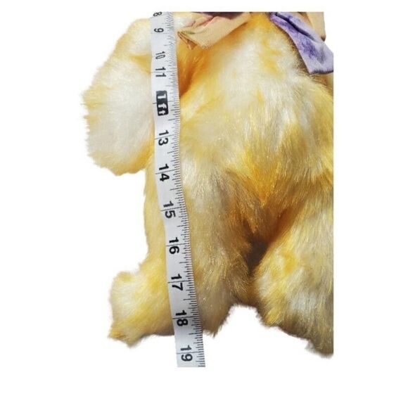 People Pals Bunny Rabbit Plush Furry Yellow Purple Easter Spring 18" Vintage - Picture 7 of 10